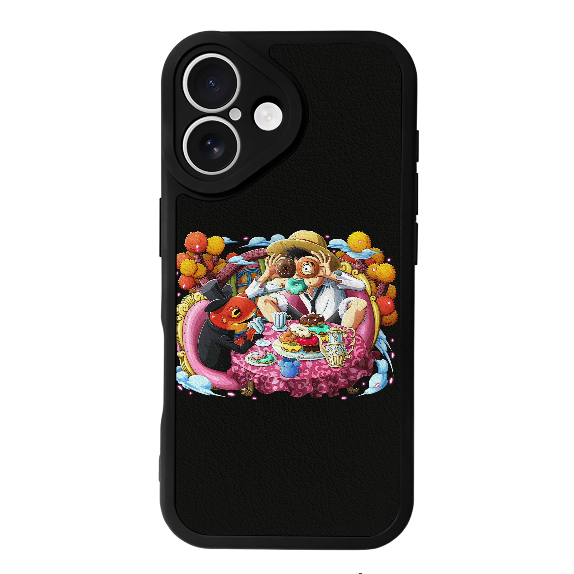 （画像用） ワンピース モンキー・D・ルフィ ONE PIECE Monkey D. Luffy 【iPhone 16シリーズ対応】シリコンスマホケース（レザー調） 材質：シリコン